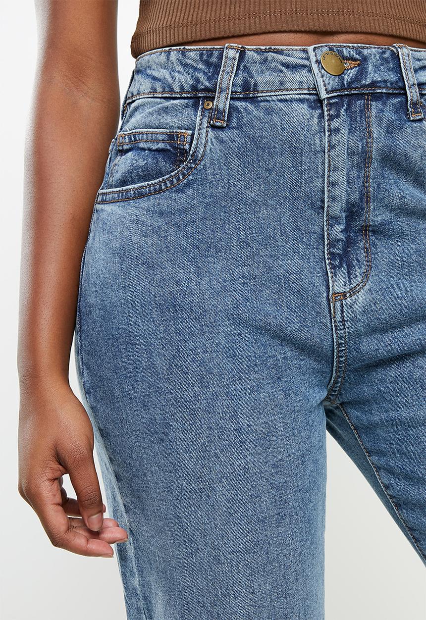 Cotton On - Stretch mom jean - reef blue