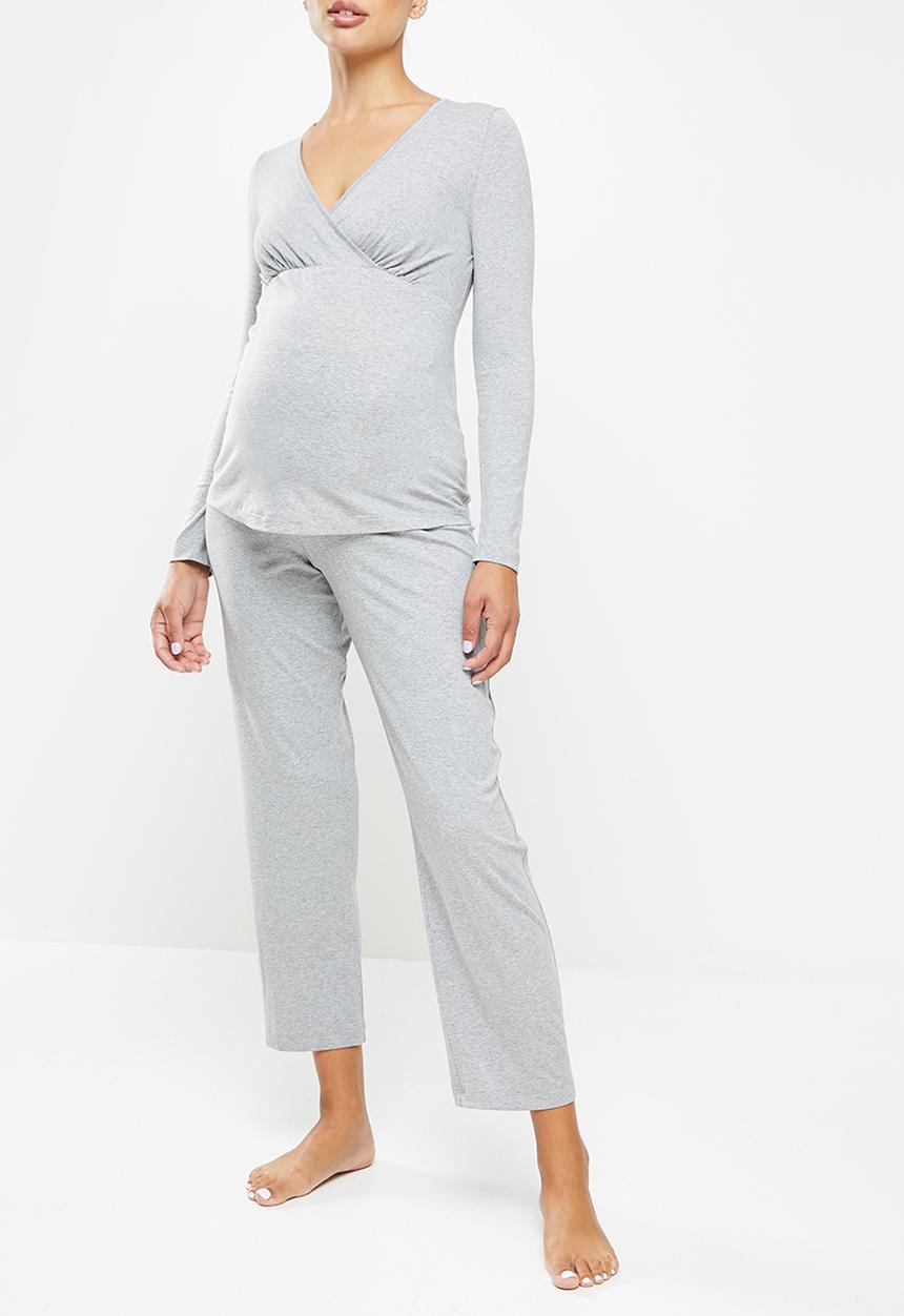 Superbalist - Long sleeve wrap feeding sleep set - grey melange