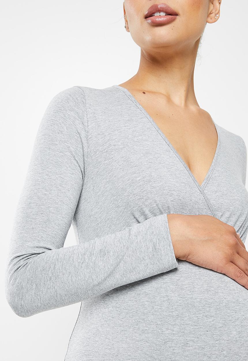 Superbalist - Long sleeve wrap feeding sleep set - grey melange