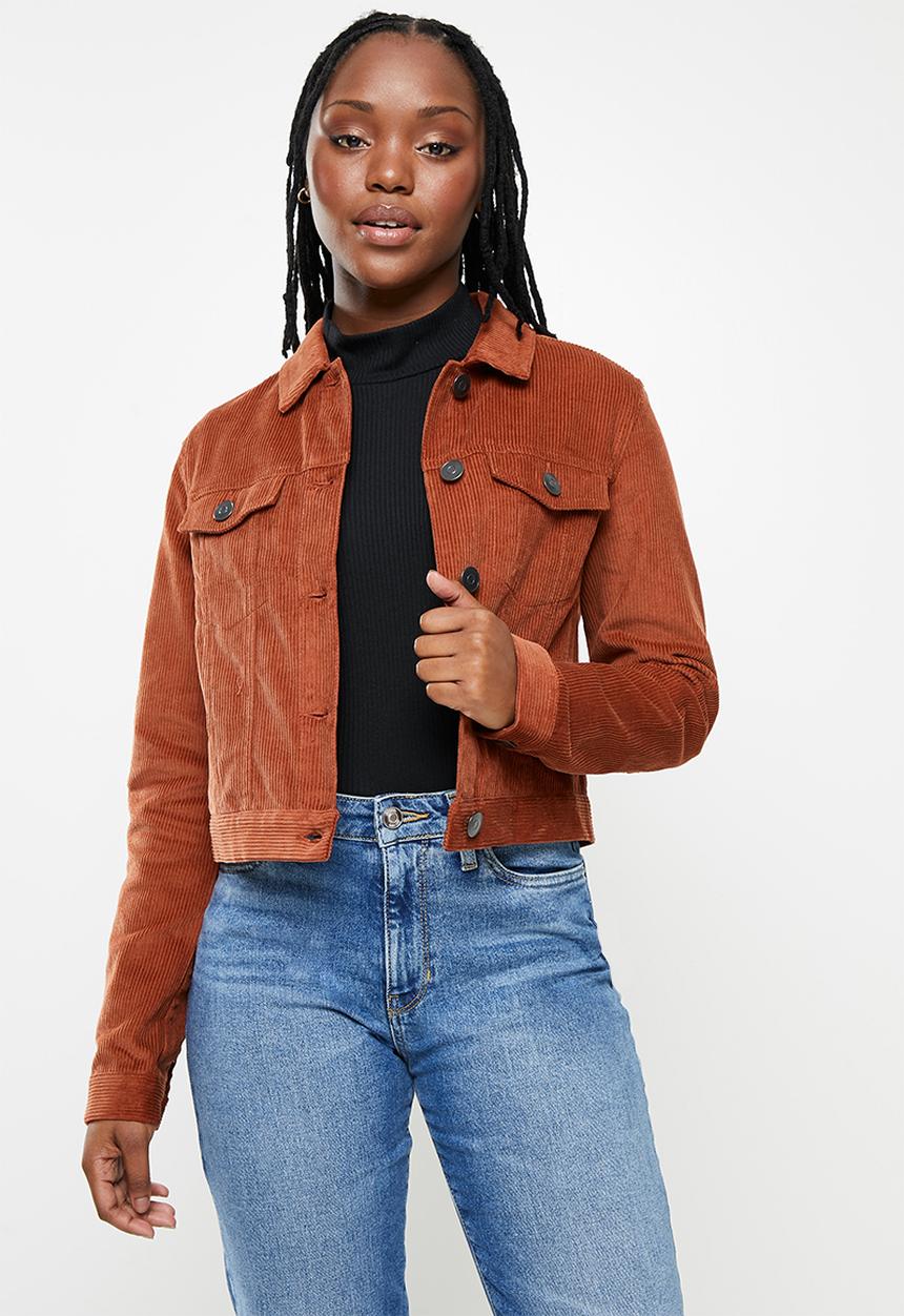 Cotton On - Light weight cord trucker jacket - smoked paprika