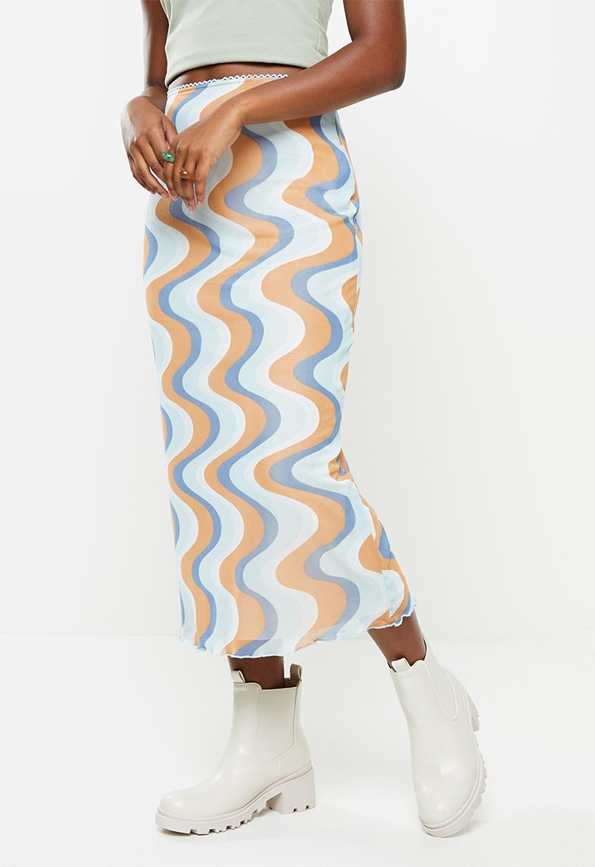 Cotton On - Mesh midi skirt - harlow wave teal sky