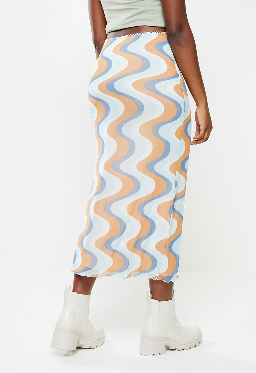 Cotton On - Mesh midi skirt - harlow wave teal sky