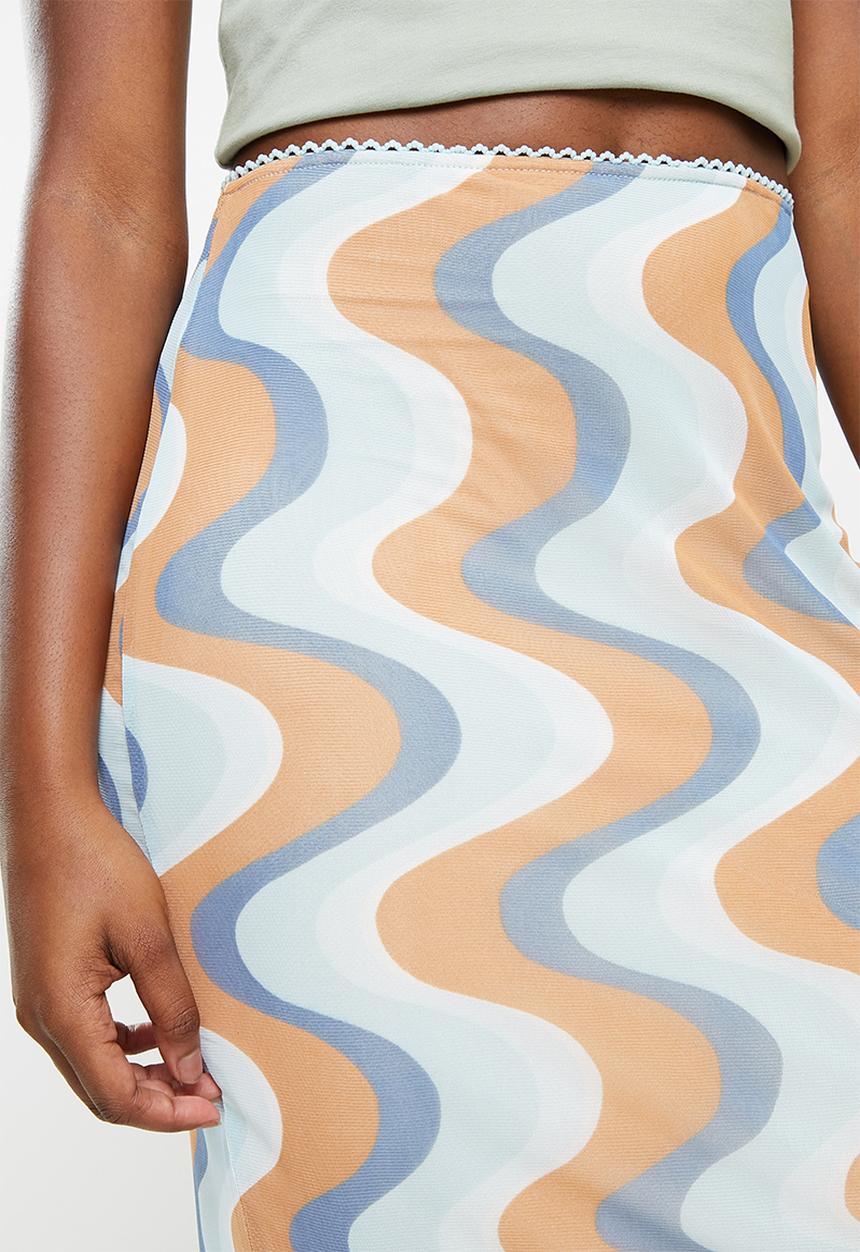 Cotton On - Mesh midi skirt - harlow wave teal sky