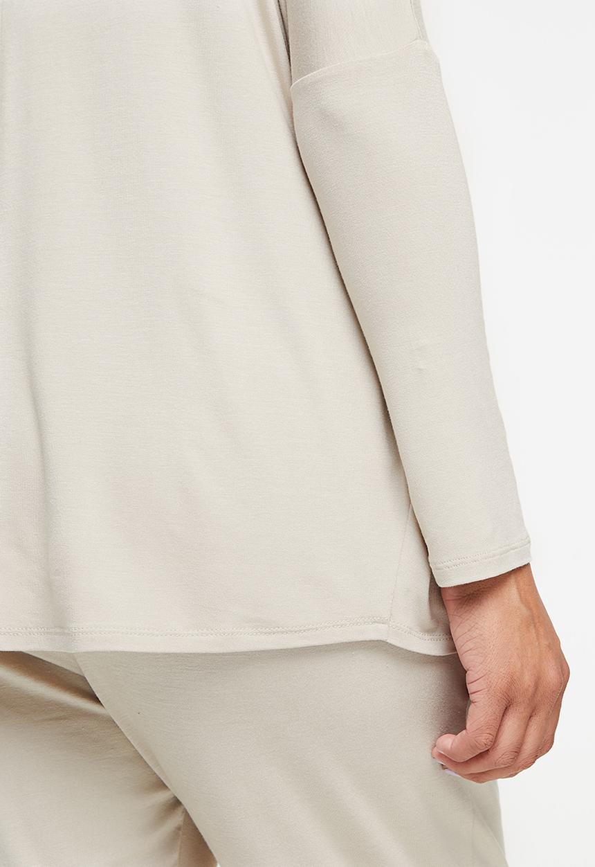 edit Maternity - Long sleeve oversize nursing tee - stone