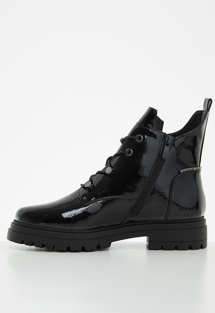 Plum - Melody lace-up ankle boot - black