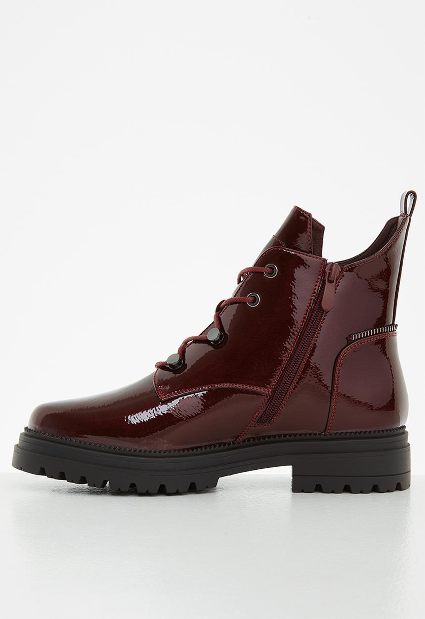 Plum - Melody lace-up ankle boot - burgundy