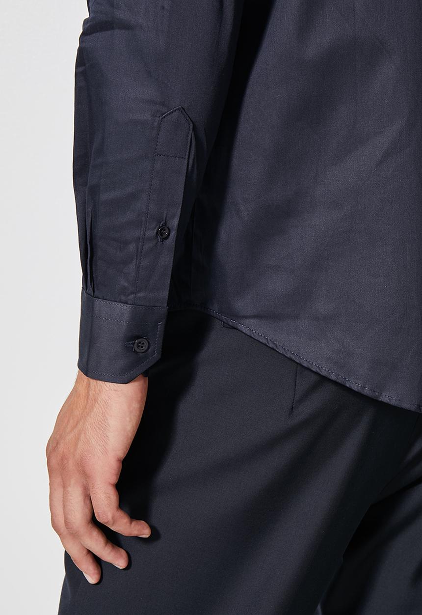 Superbalist - Jos slim sateen shirt - navy