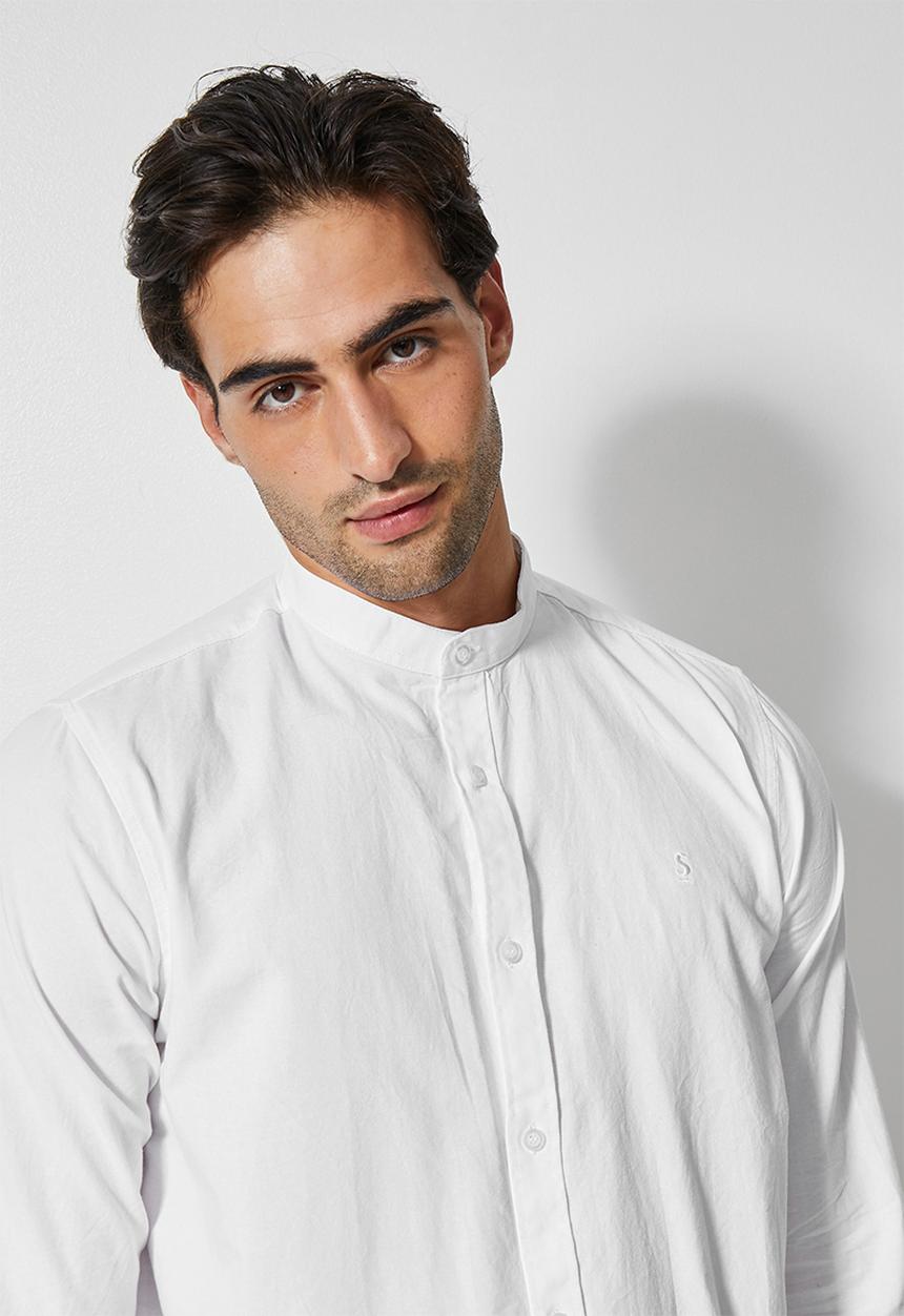Superbalist - Lee regular fit mandarin oxford shirt - white