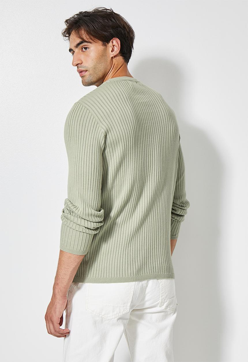 Superbalist - Slim fit ribbed crew neck knit - dirty mint