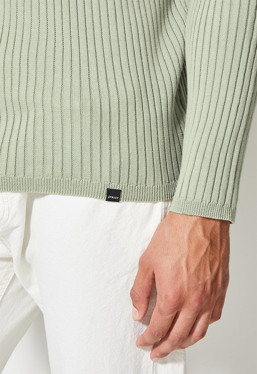 Superbalist - Slim fit ribbed crew neck knit - dirty mint