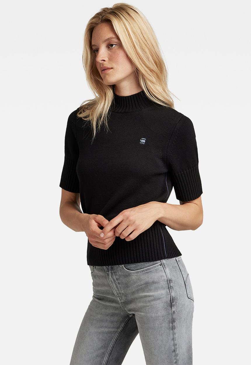 G-STAR - Core mock short sleeve tee  - black