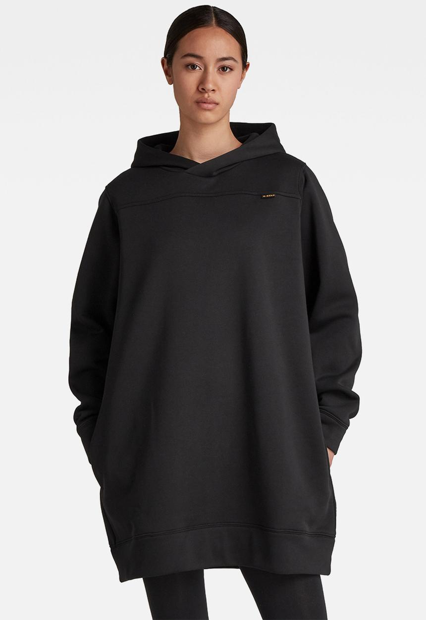 G-STAR - Back text hooded dress - black
