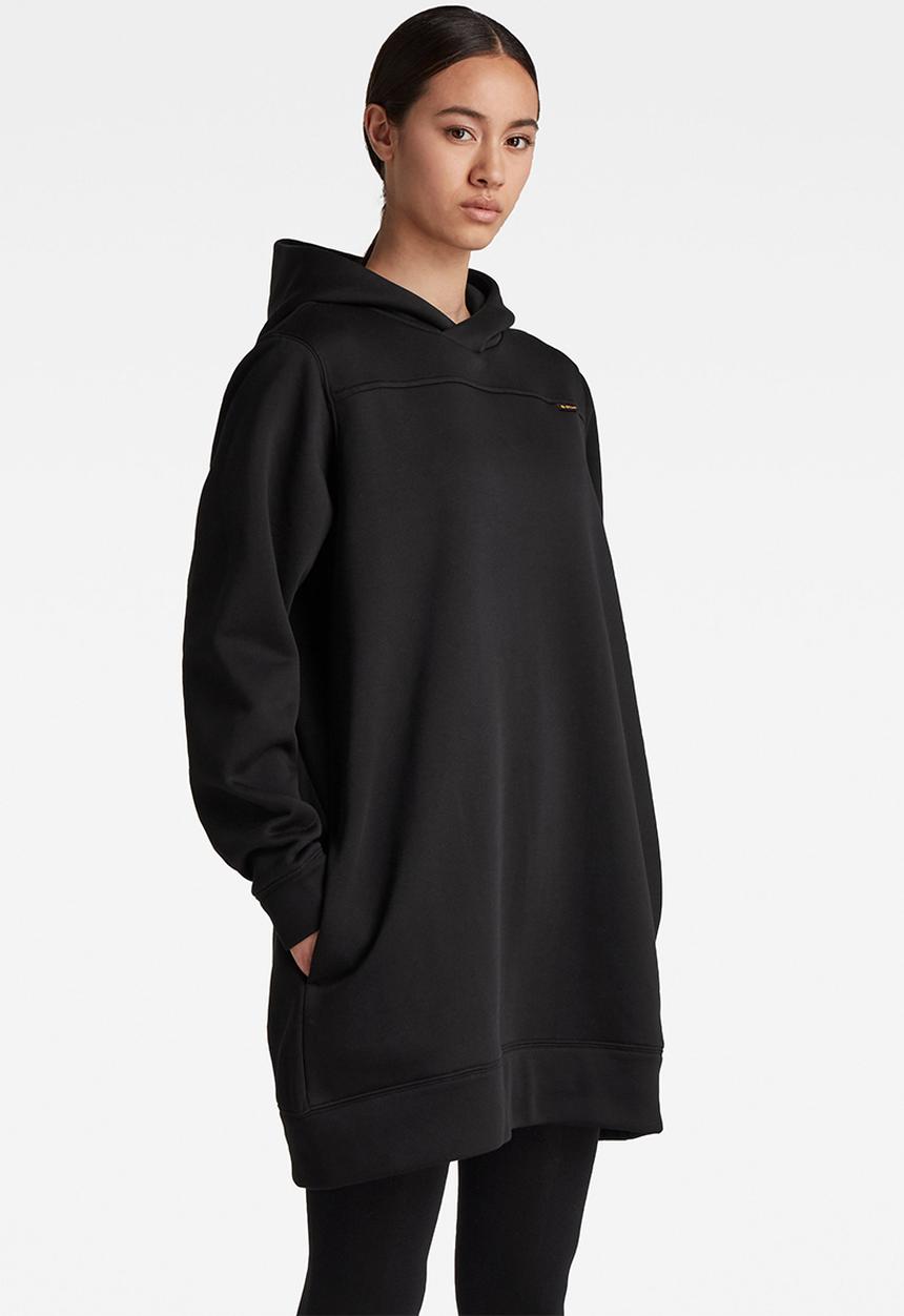 G-STAR - Back text hooded dress - black