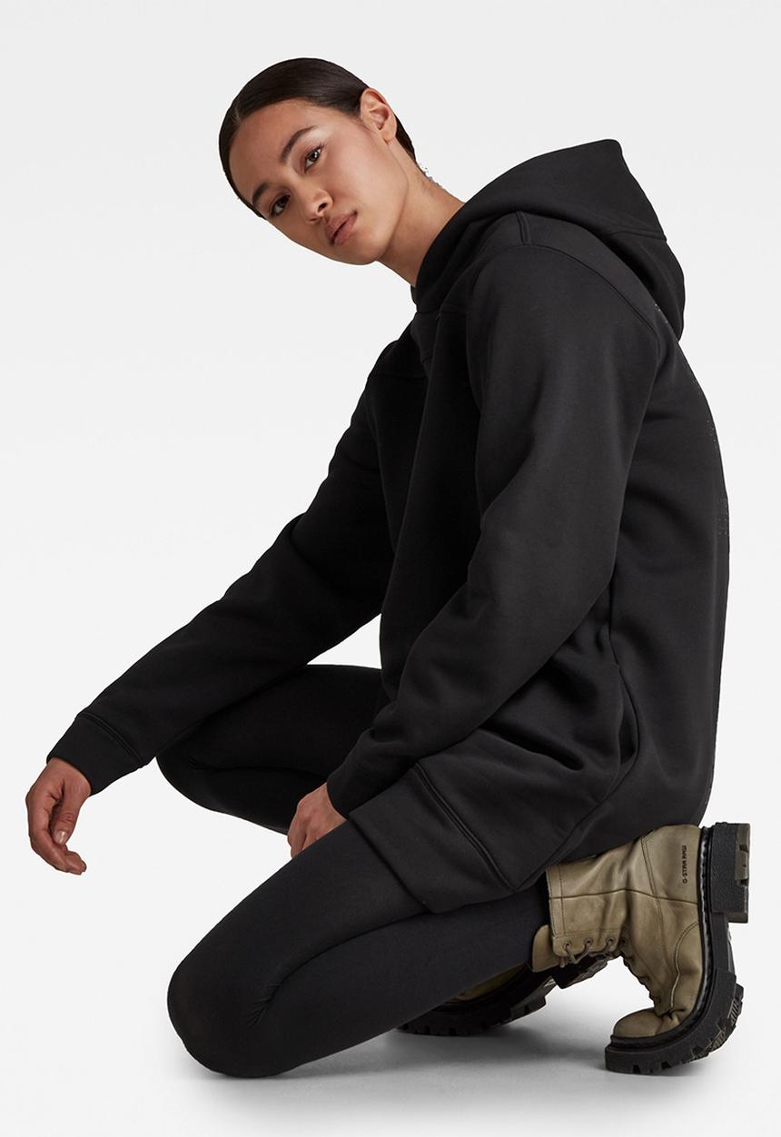 G-STAR - Back text hooded dress - black