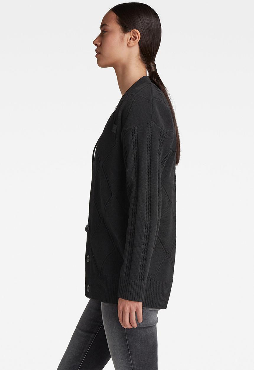 G-STAR - Cable cardigan knit - black