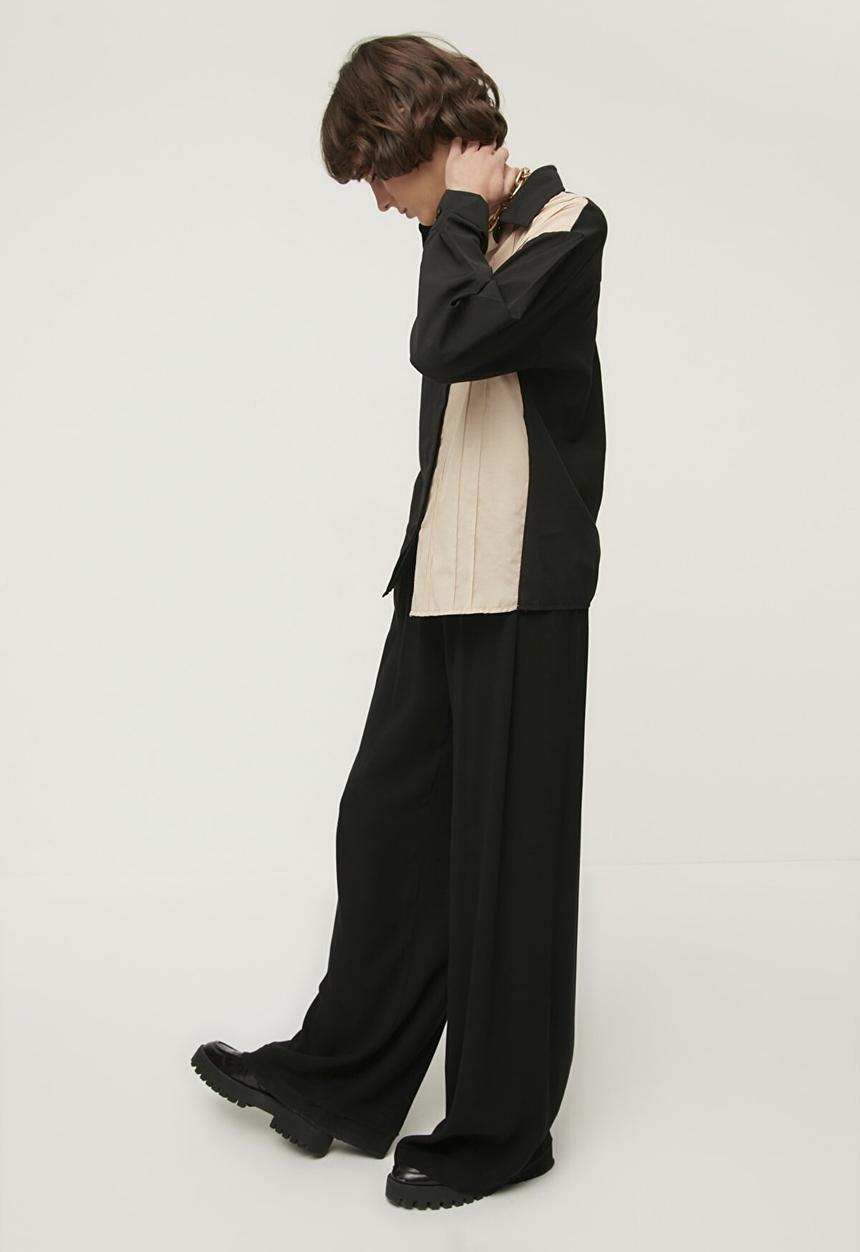 Trendyol - Color block shirt - black & stone