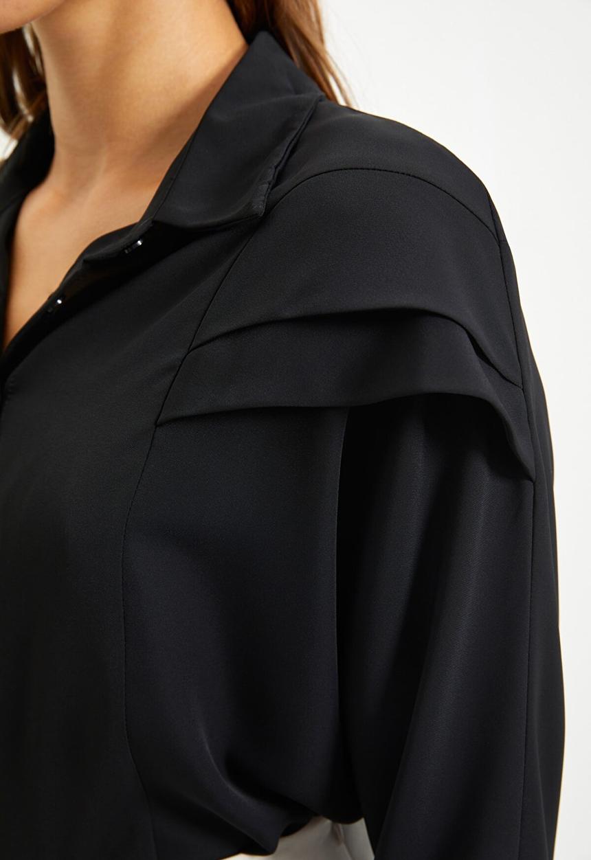 Trendyol - Shoulder detailed shirt - black