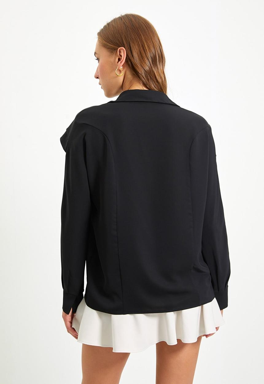 Trendyol - Shoulder detailed shirt - black