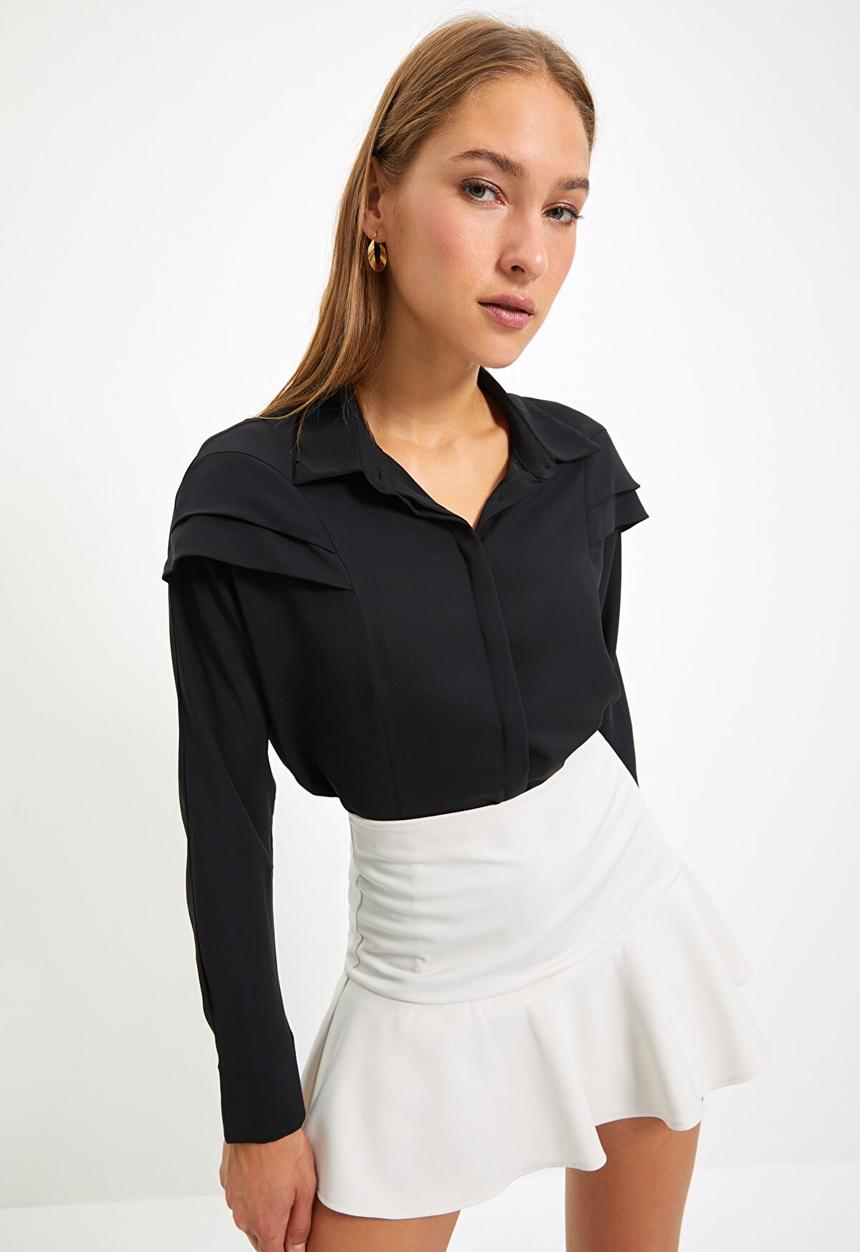 Trendyol - Shoulder detailed shirt - black