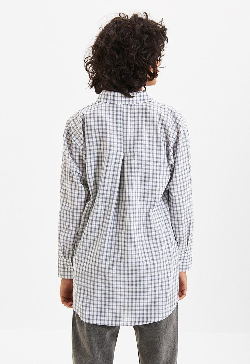 Trendyol - Check shirt - white & grey 