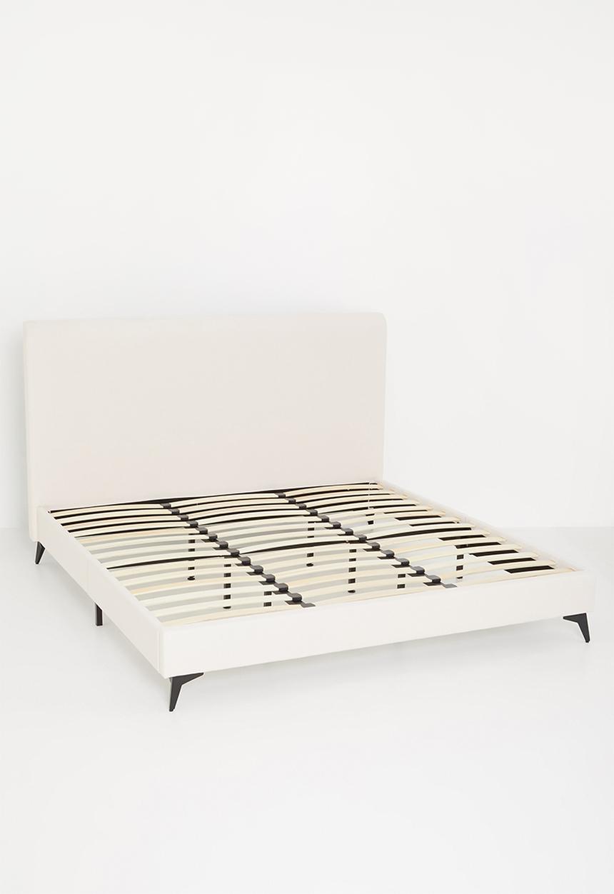 Sixth Floor - Deco plain upholstered bed & headboard - natural