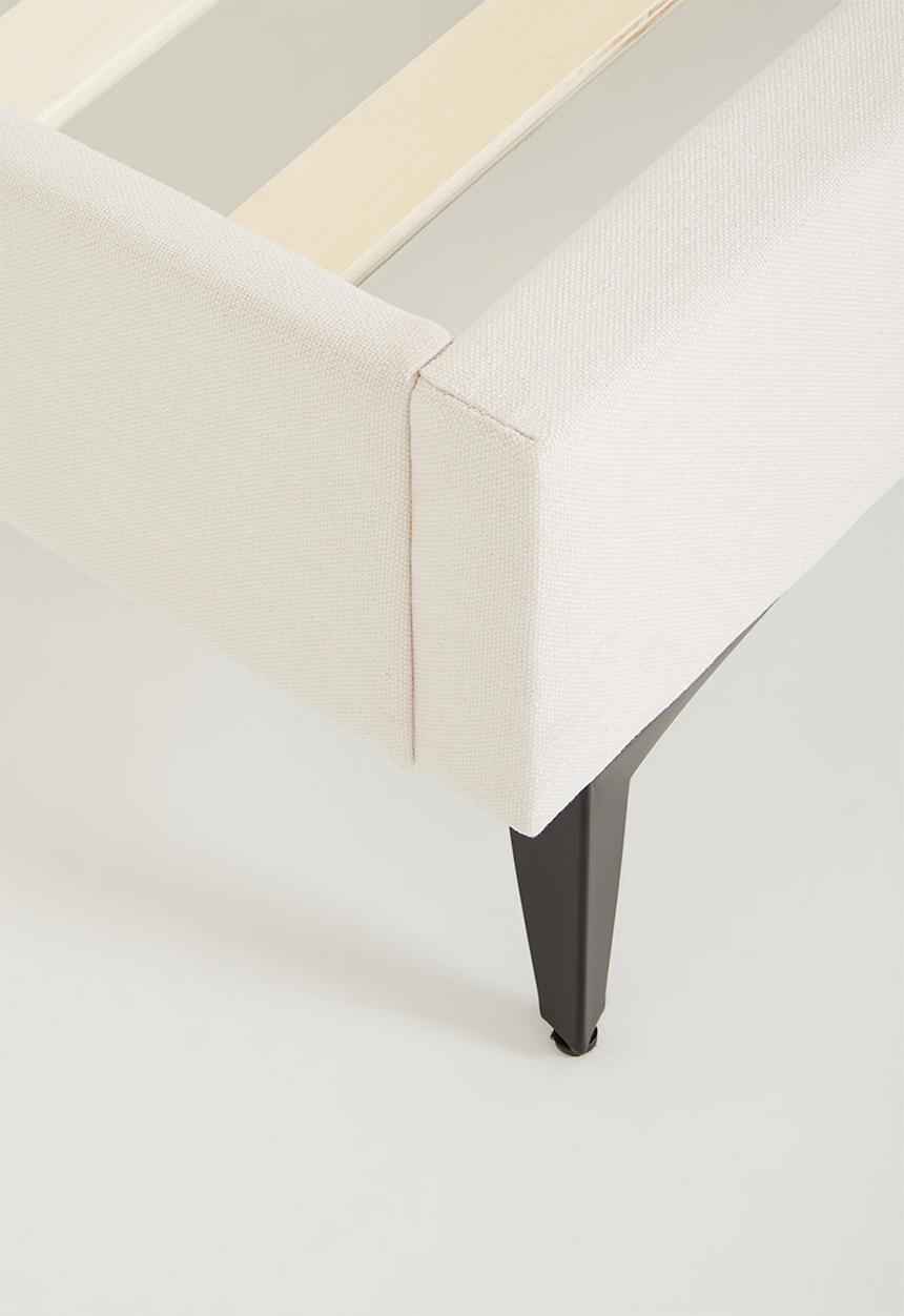 Sixth Floor - Deco plain upholstered bed & headboard - natural