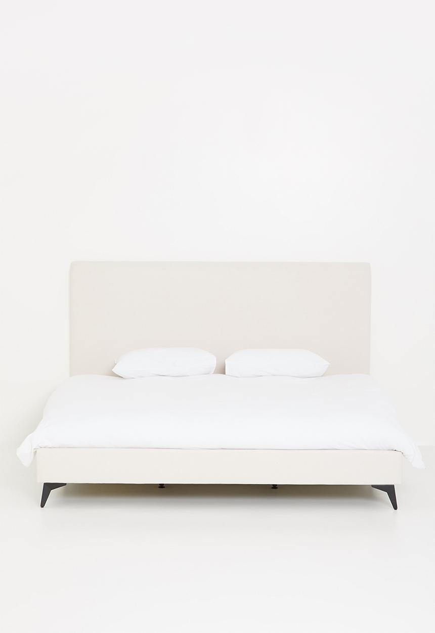 Sixth Floor - Deco plain upholstered bed & headboard - natural