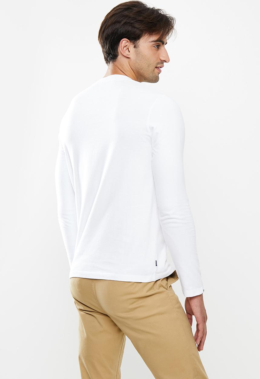 Superdry. - Vintage logo emb ls top - white 