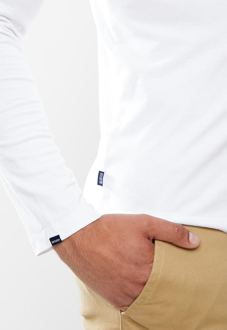 Superdry. - Vintage logo emb ls top - white 