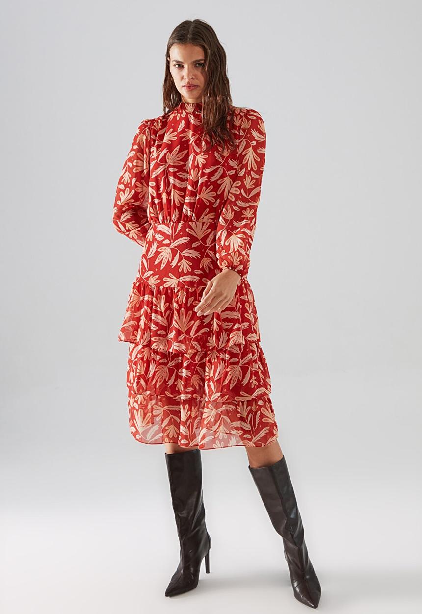 Trendyol - Ruffle dress - brown