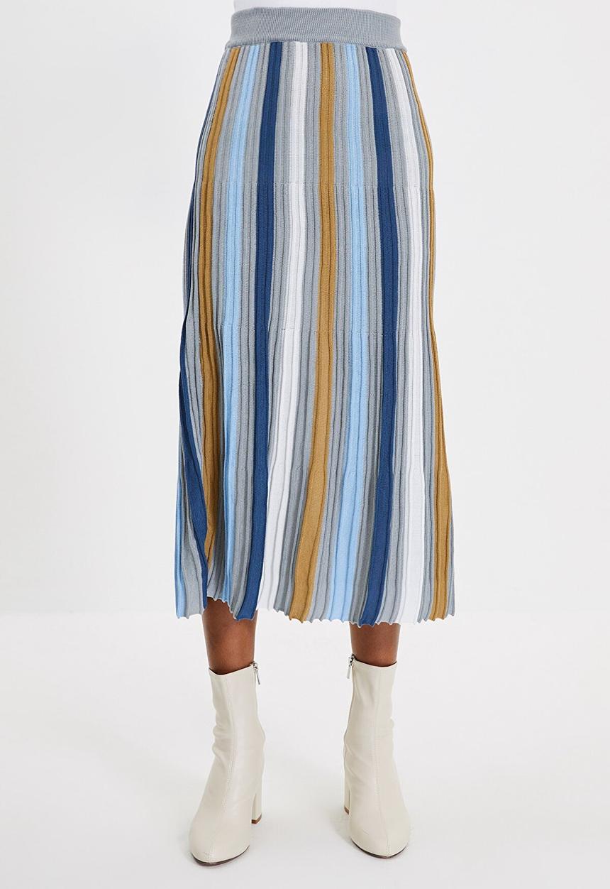 Trendyol - Colour block frill detailed knitwear skirt - multi 