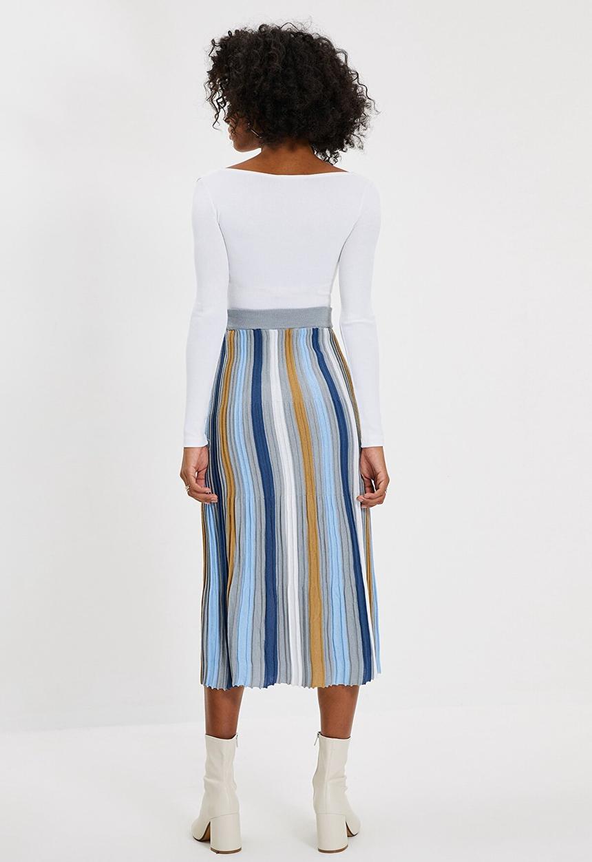 Trendyol - Colour block frill detailed knitwear skirt - multi 