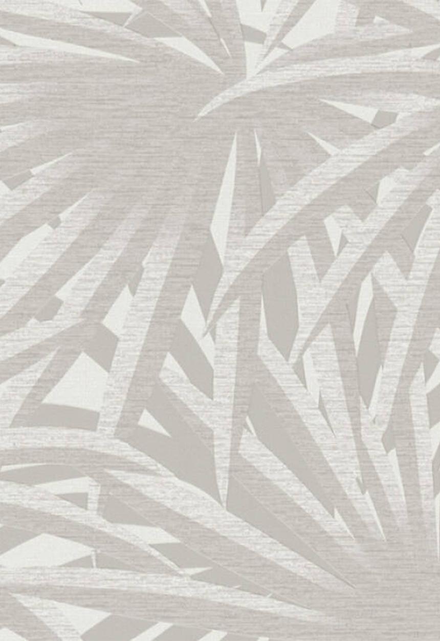 Home Fabrics - Floral wallpaper - grey, metallic & white