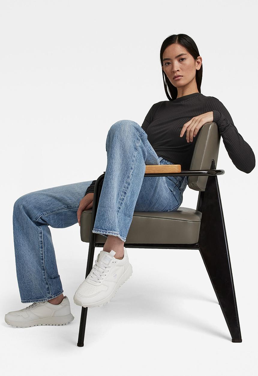 G-STAR - Slim rib long sleeve top - black