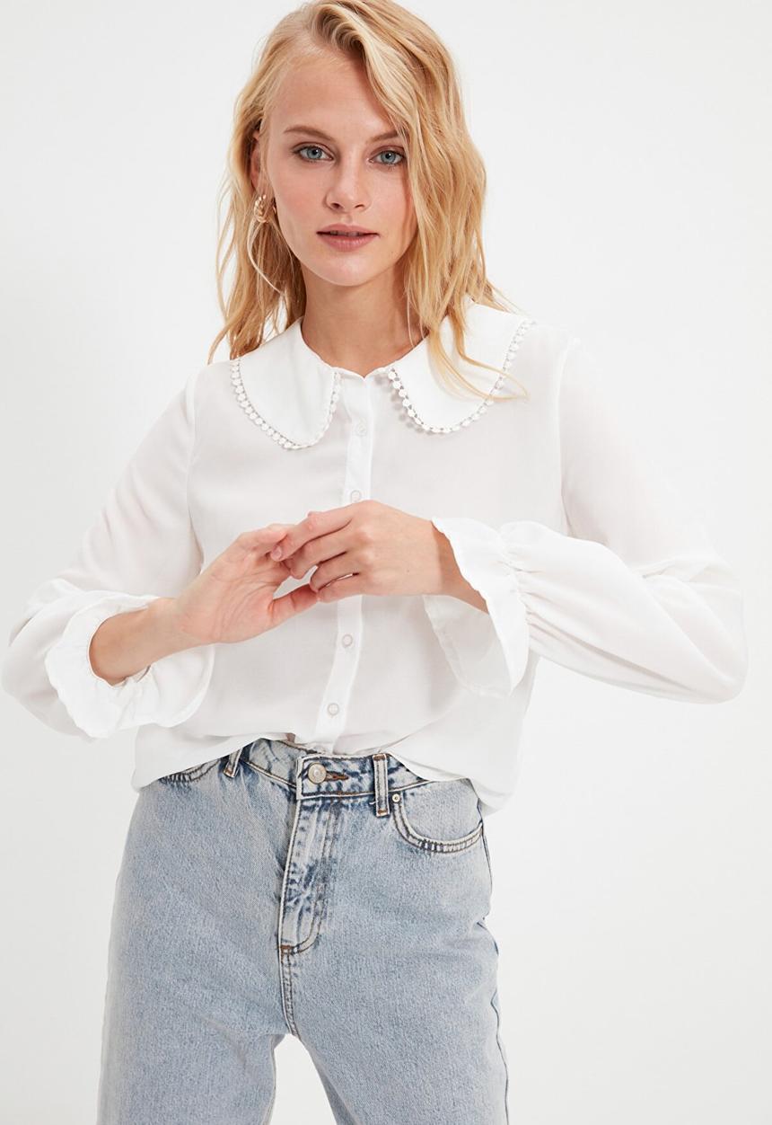 Trendyol - Collar detailed shirt - white
