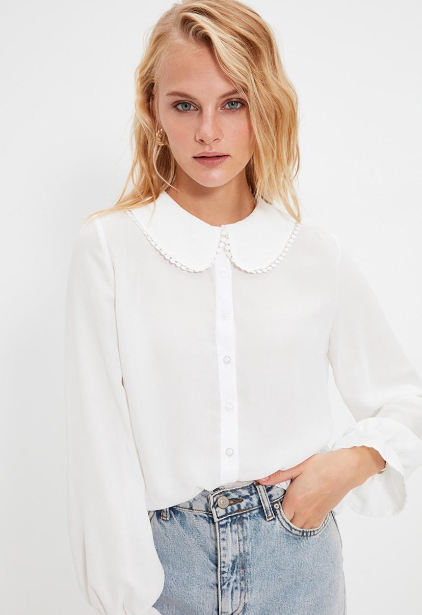 Trendyol - Collar detailed shirt - white