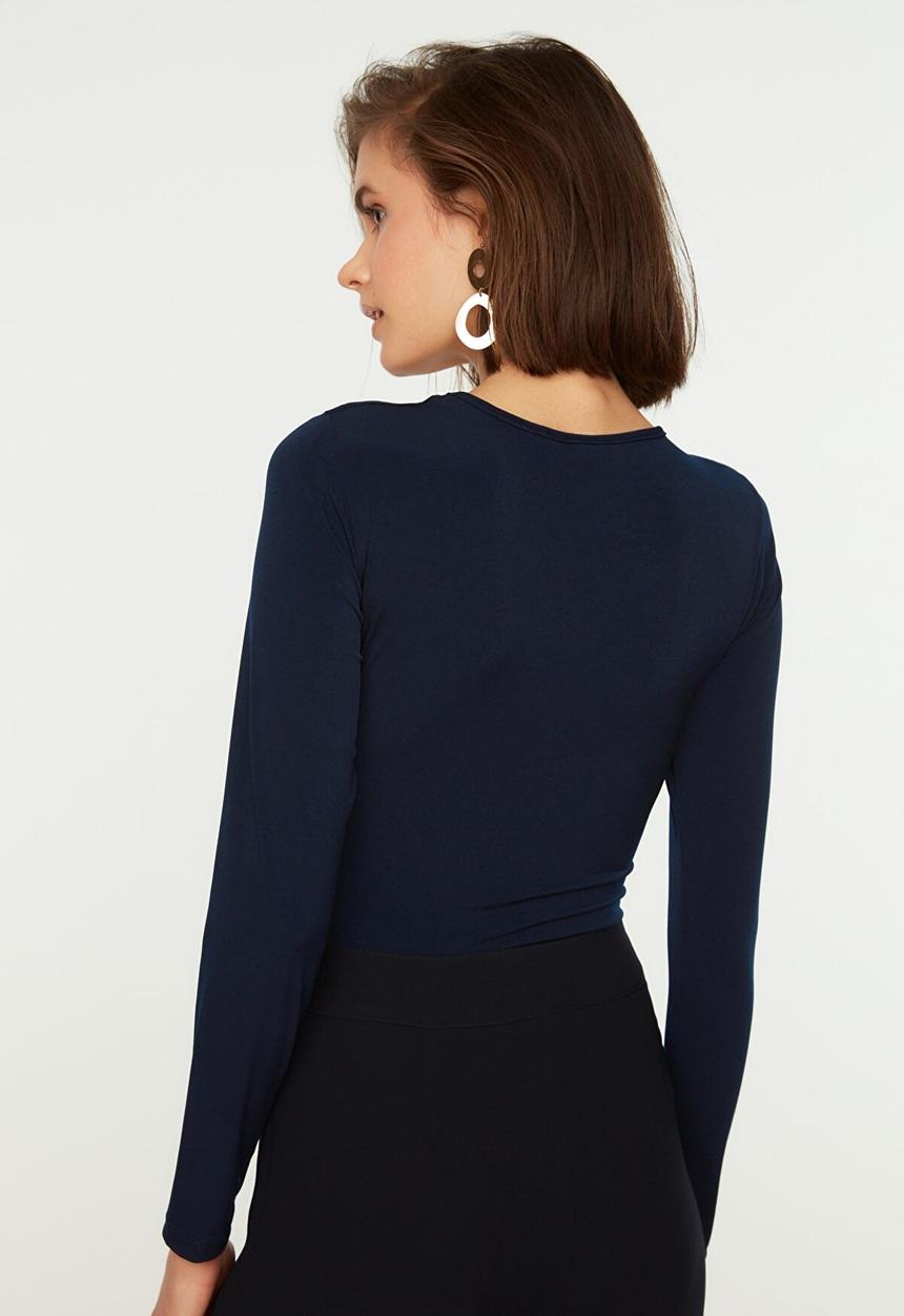 Trendyol - Collar detailed knitted bodysuit - navy