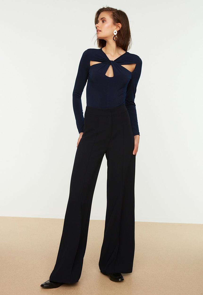 Trendyol - Collar detailed knitted bodysuit - navy