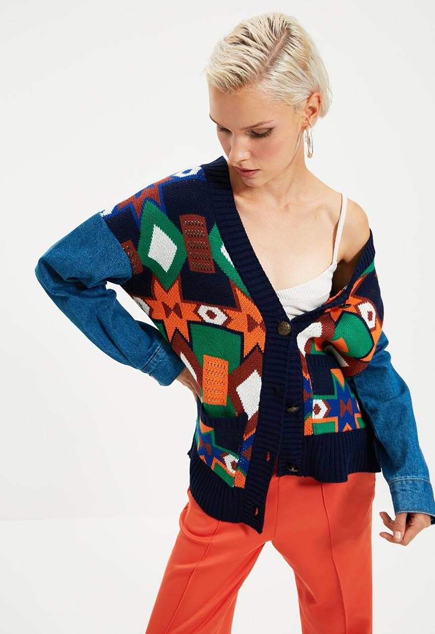 Trendyol - Denim sweater cardigan - multi