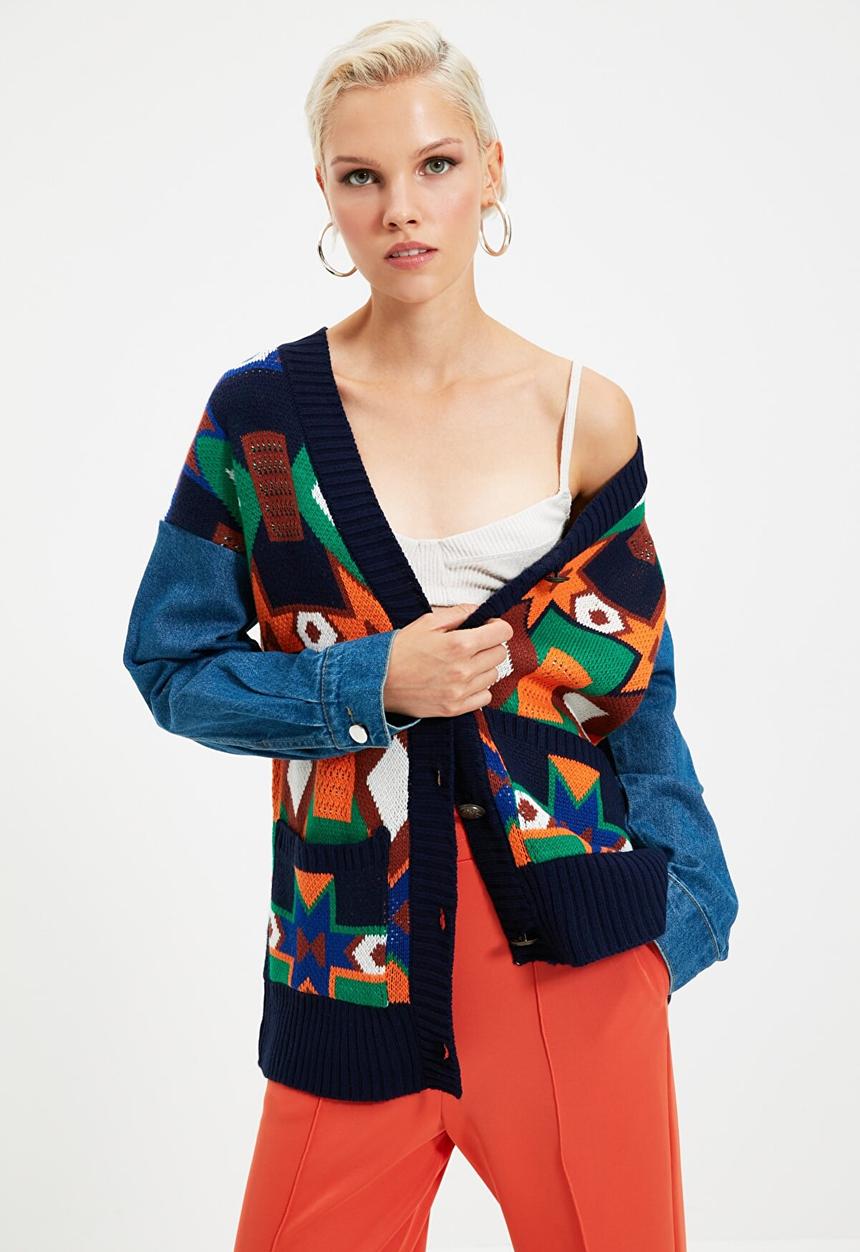 Trendyol - Denim sweater cardigan - multi