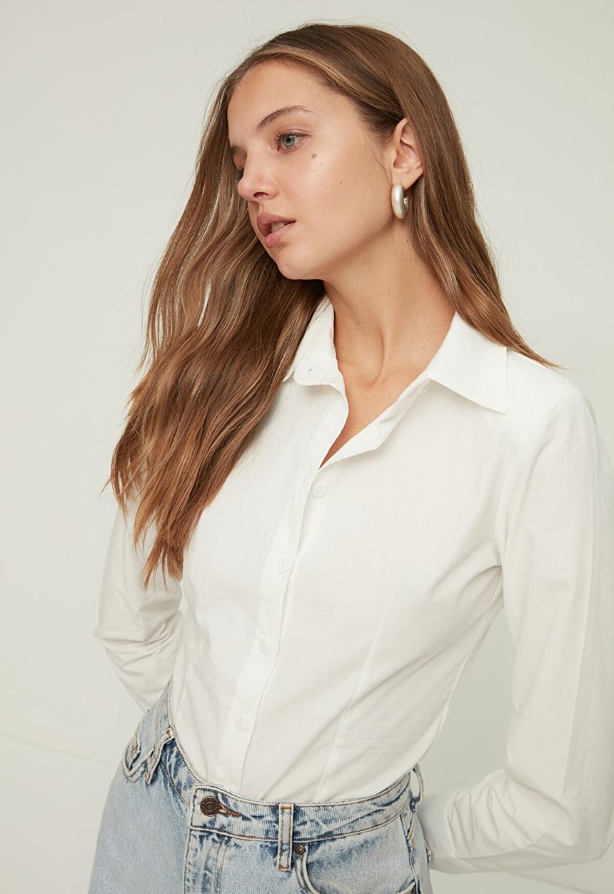Trendyol - Buttoned bodysuit - white