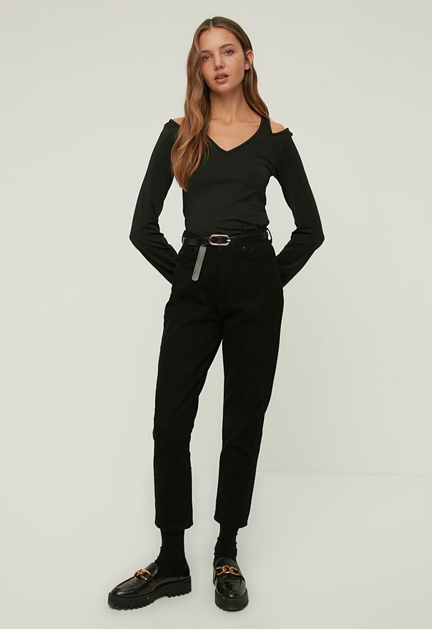 Trendyol - Cut out knitted bodysuit  - black