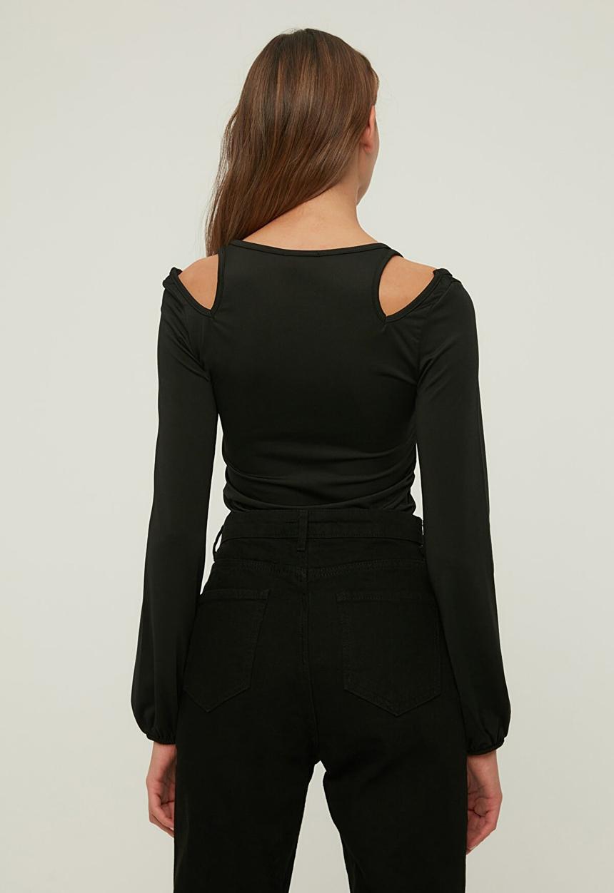 Trendyol - Cut out knitted bodysuit  - black