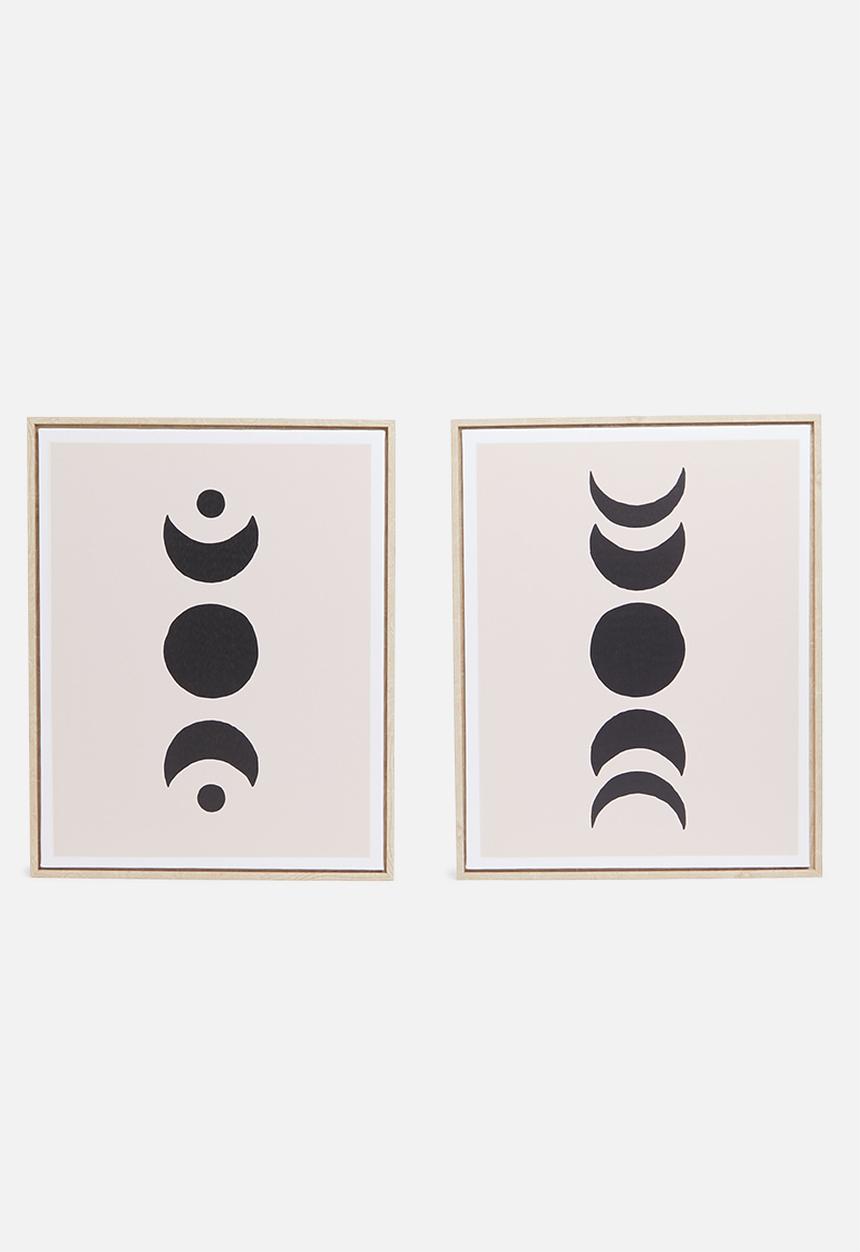 Sixth Floor - Phases of the moon wall art - set of 2