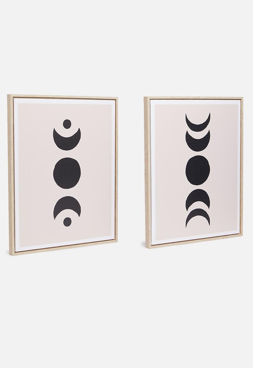 Sixth Floor - Phases of the moon wall art - set of 2