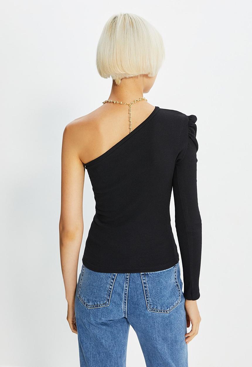 Trendyol - One-shoulder tee - black