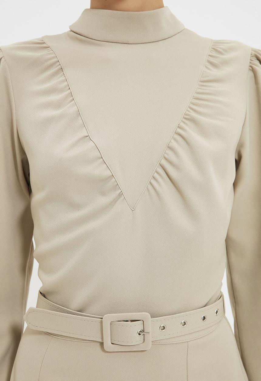 Trendyol - Belt dress  - stone