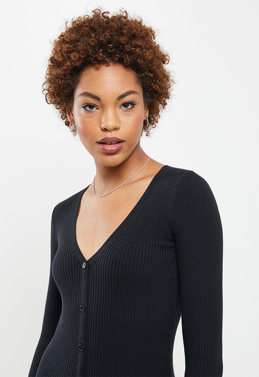 Glamorous - Button down midi - black