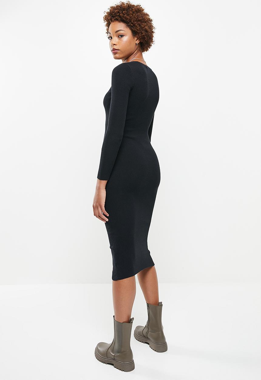 Glamorous - Button down midi - black