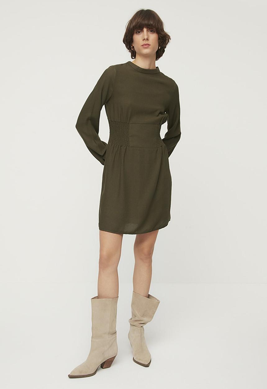 Trendyol - Waist detailed dress  - khaki
